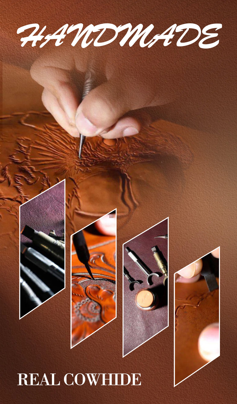 Cowhide Square Chalk Holder