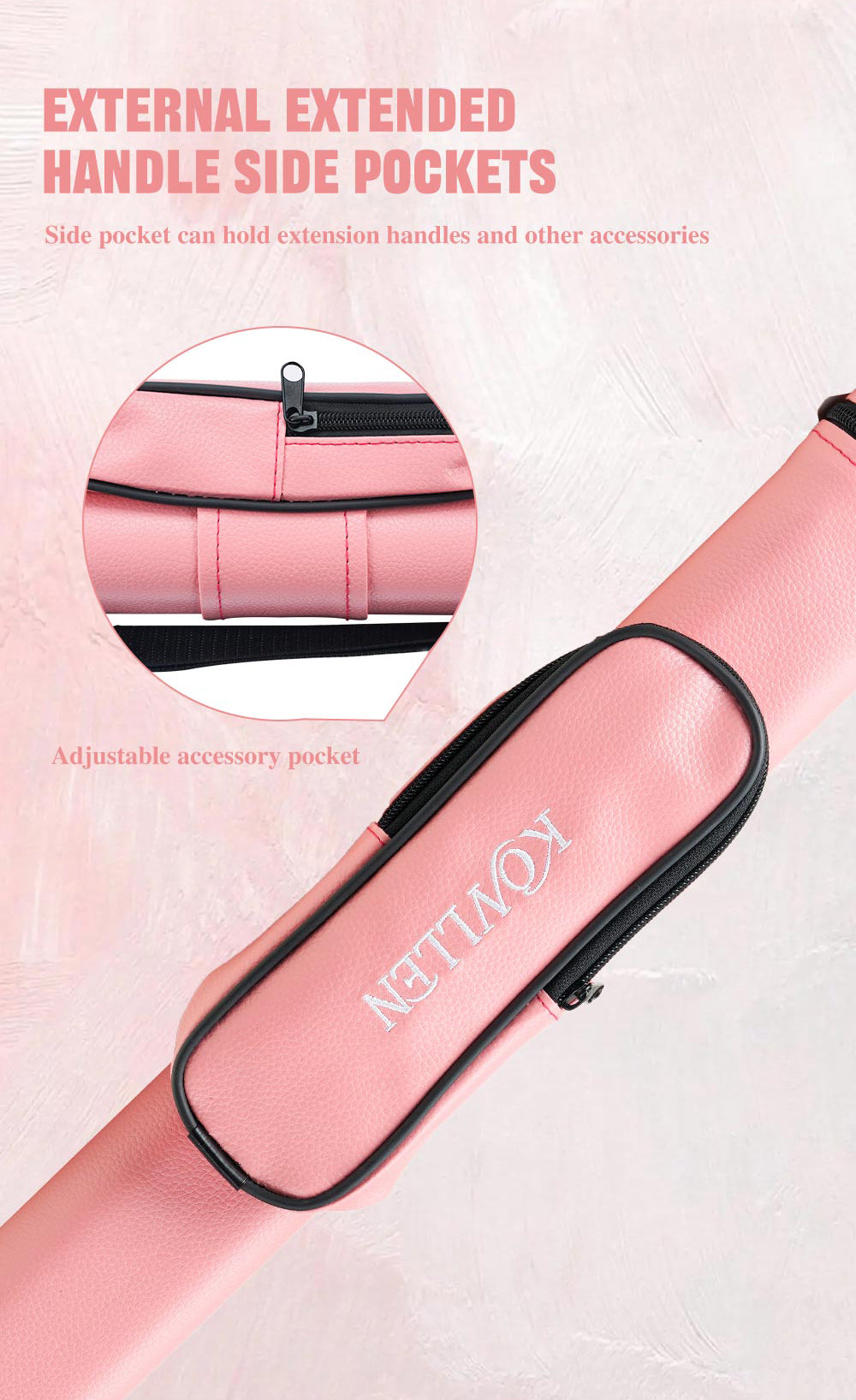 PU pink hard case- 1 Butt x 1 Shaft