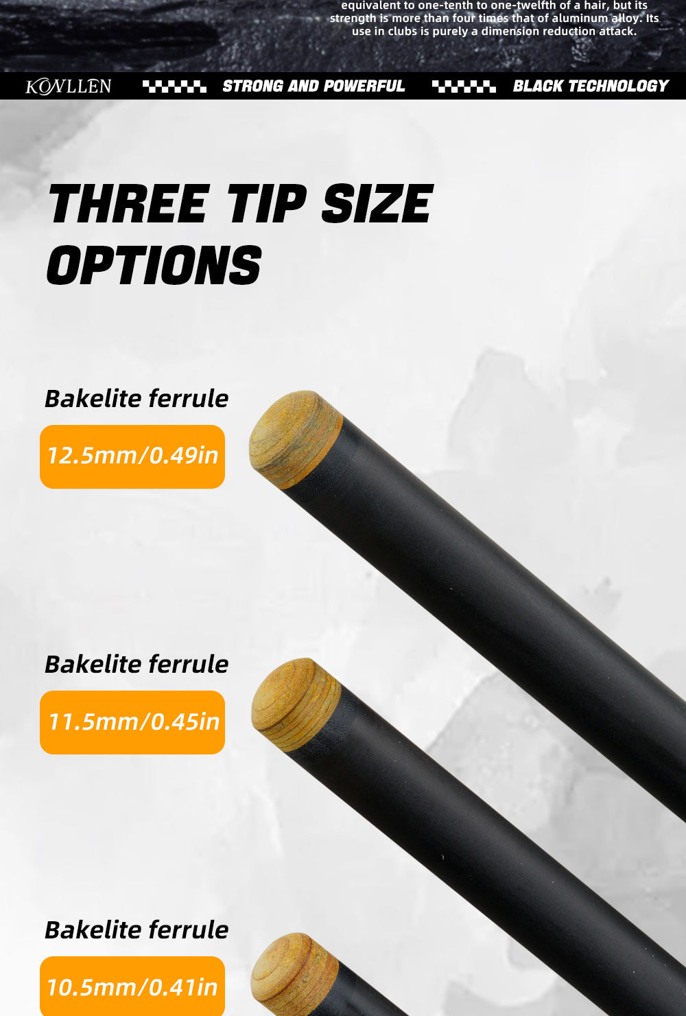 Single Pool Shaft -Radial/Uniloc/3/8*10 Pin - 10.5/11.5/12.5mm