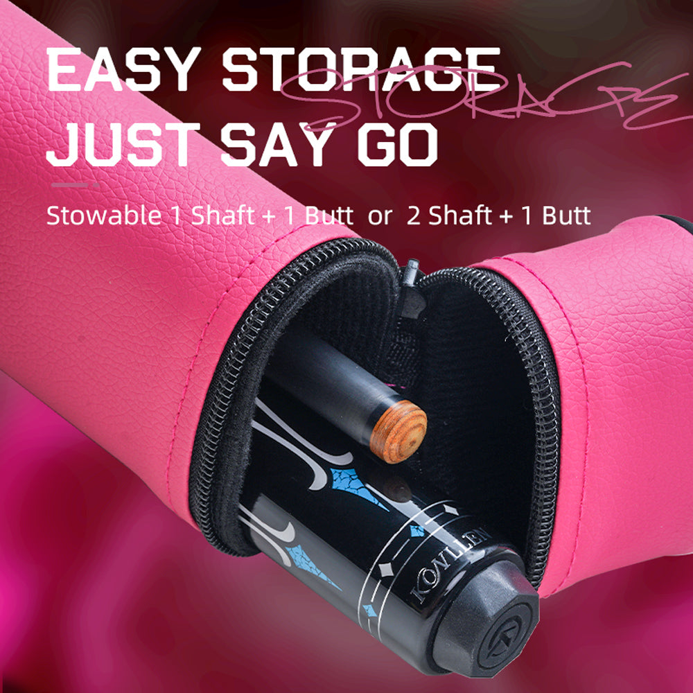 PU-Hartschalenkoffer in Pink/Schwarz – 1 Schaft x 1 Unterteil