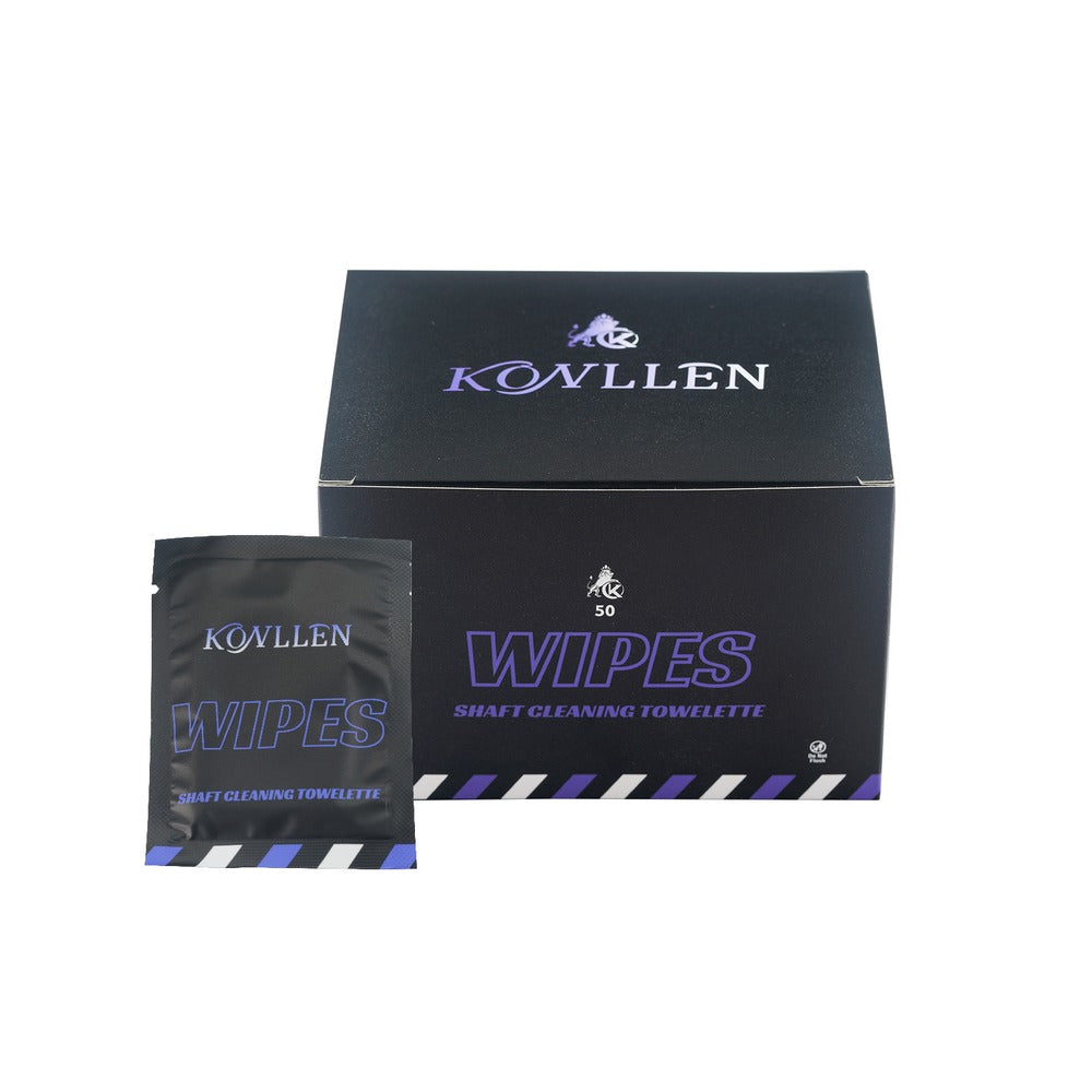 KONLLEN Carbon Cue Shaft Cleaning Wipes - 50 Count Individually Wrapped
