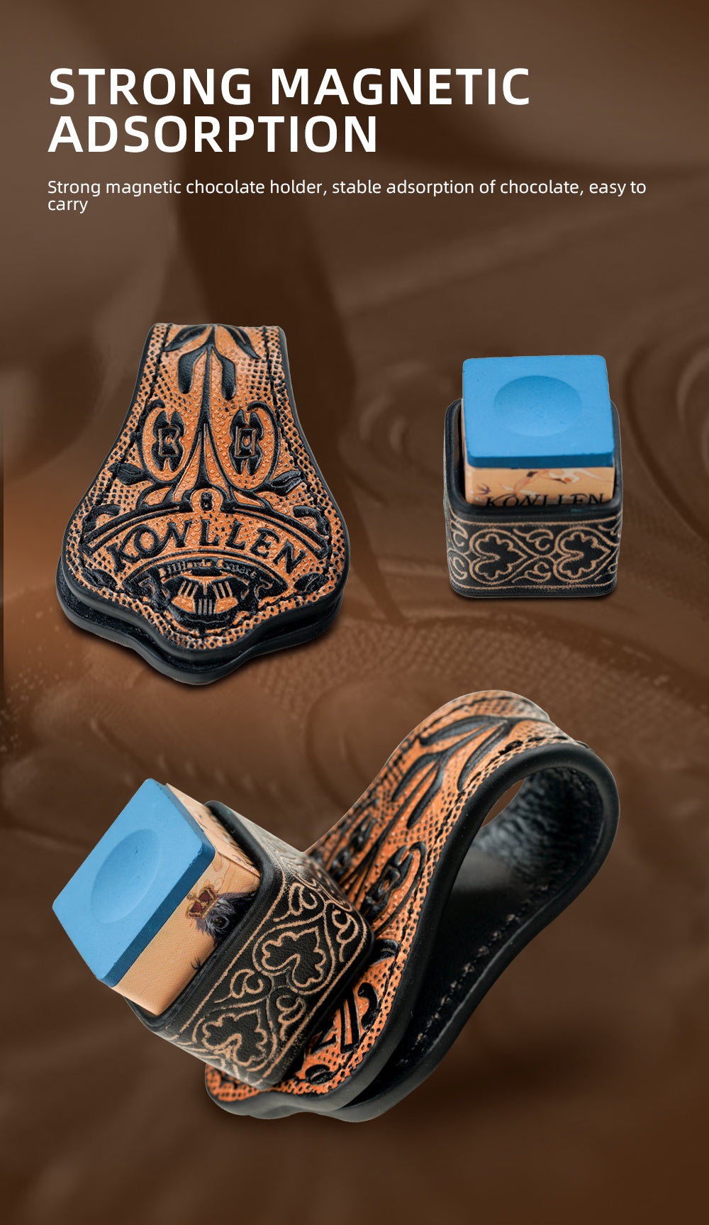Cowhide Square Chalk Holder