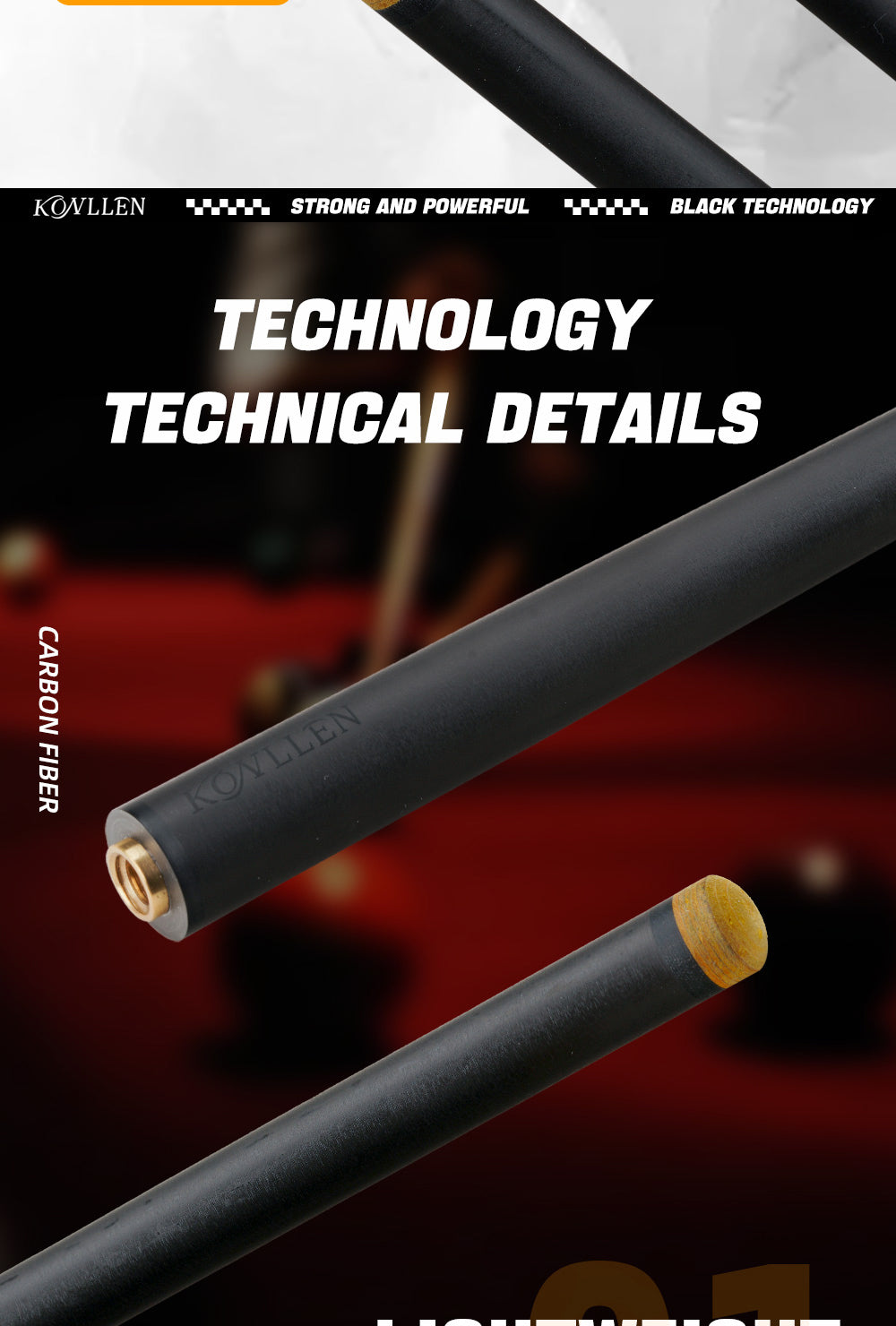 Single Pool Shaft -Radial/Uniloc/3/8*10 Pin - 10.5/11.5/12.5mm