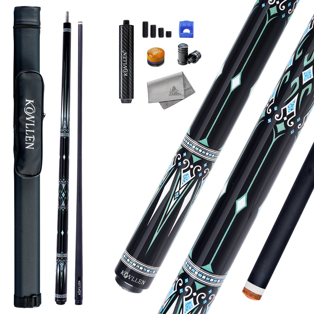 Konllen Kaleidoscope Series – Glacier / No Wrap Pool Cue – AK-15WBF - 12.5mm