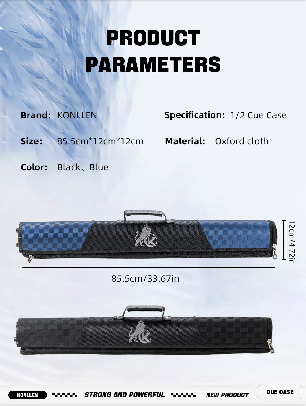 Estuche rígido semirredondos de tela Oxford - 2 culatas x 4 varas