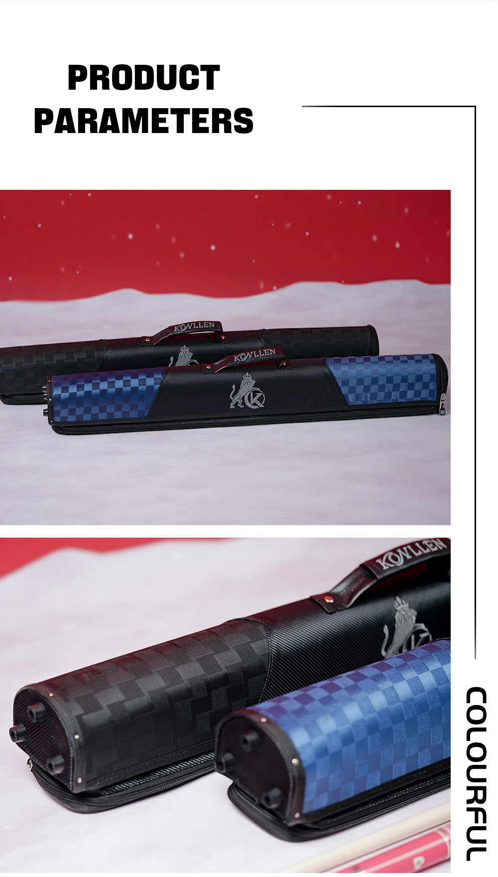 Estuche rígido semirredondos de tela Oxford - 2 culatas x 4 varas