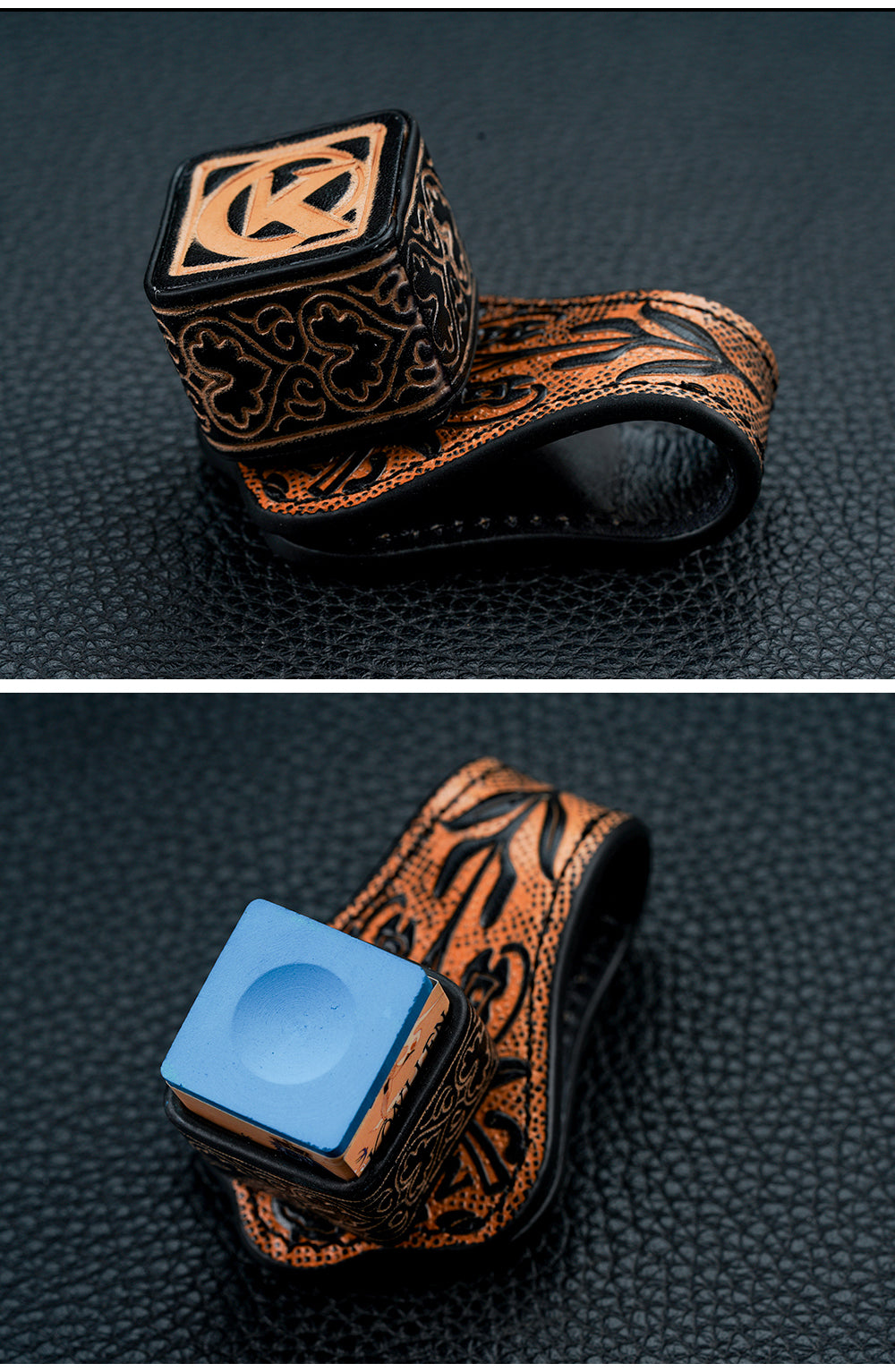 Cowhide Square Chalk Holder