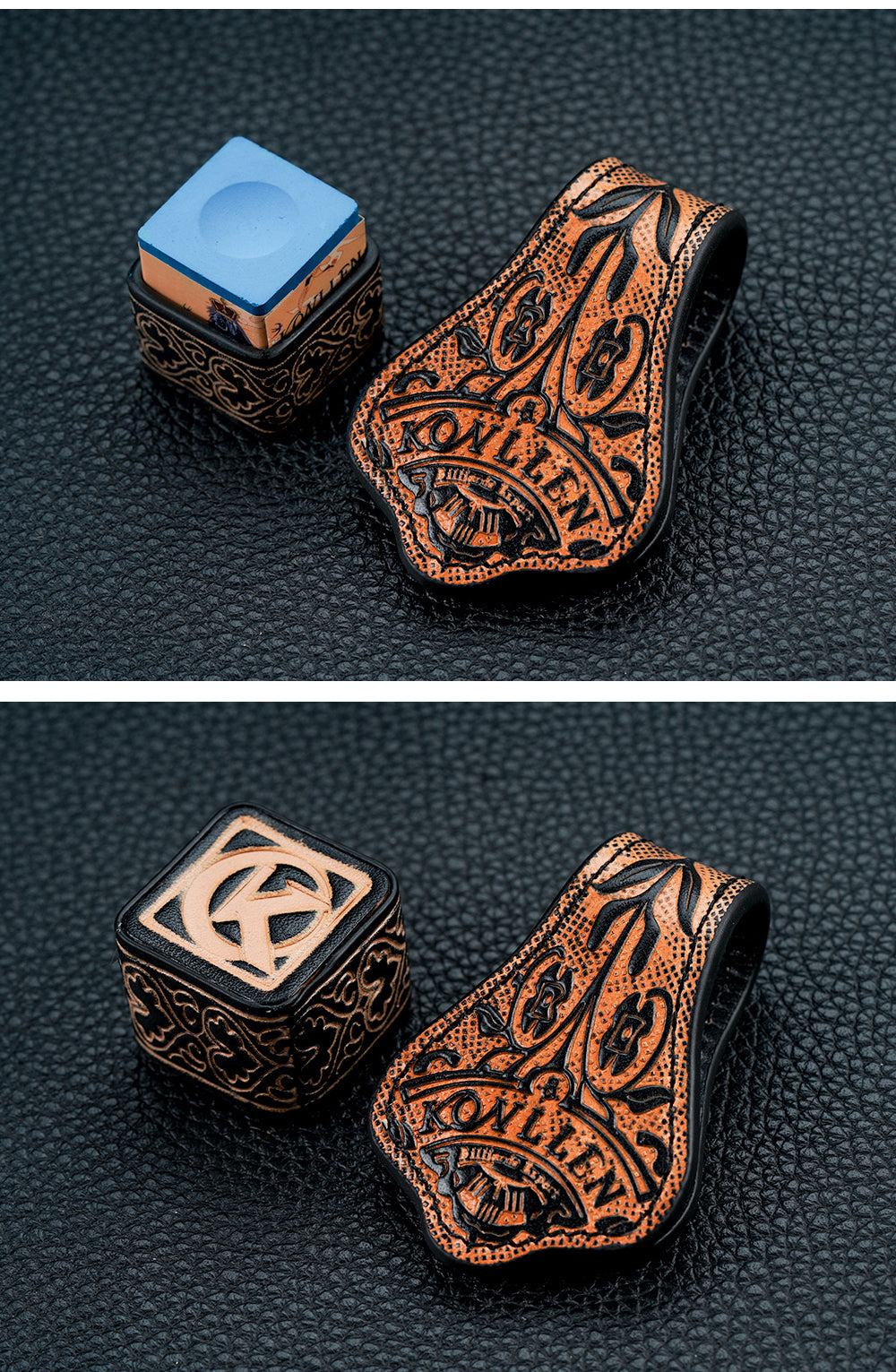 Cowhide Square Chalk Holder