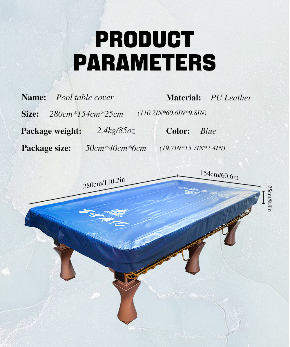 Penutup meja biliar Leatherette tugas berat