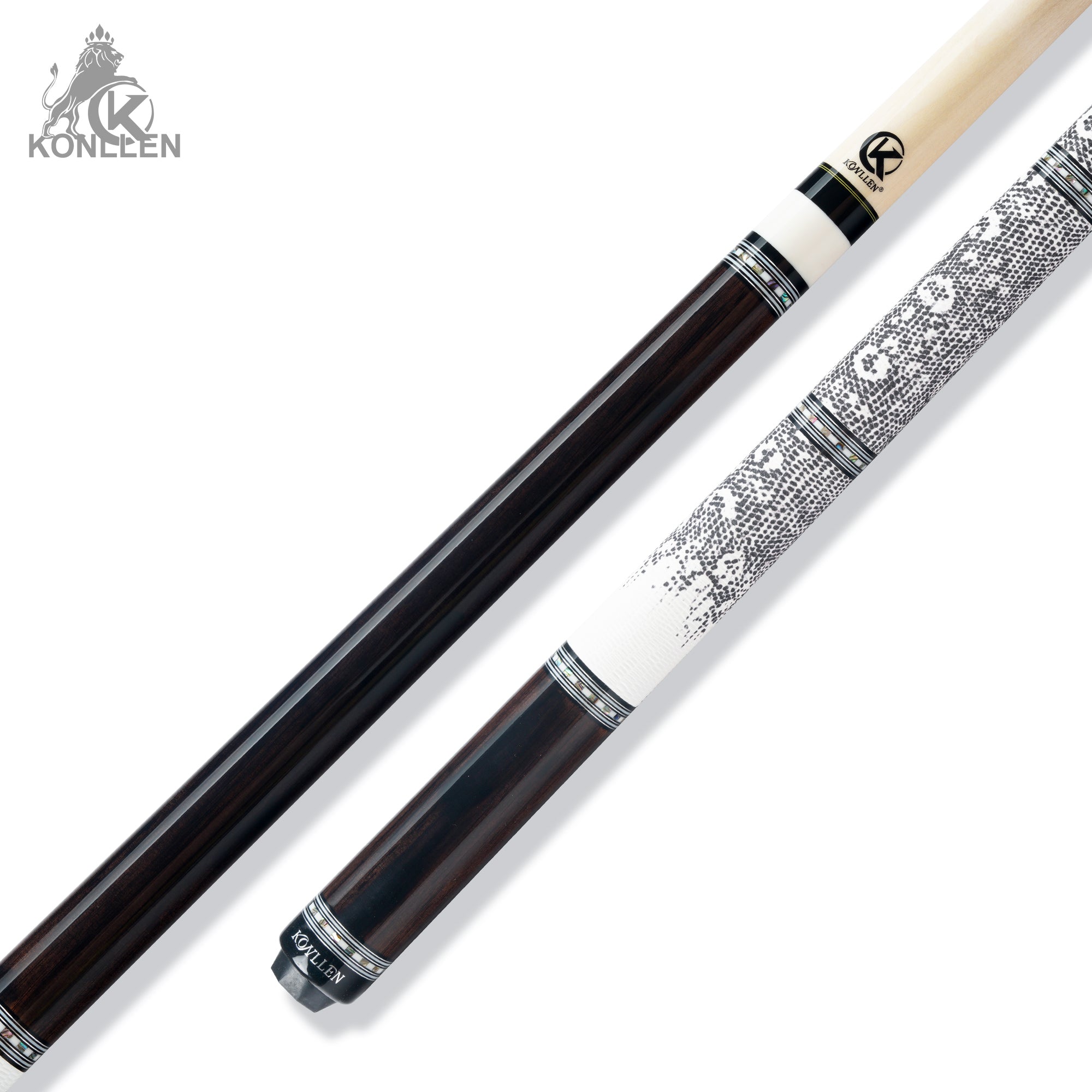 KONLLEN AXA-K2F Low Deflection Pool Cue Ebony Handmade Inlay