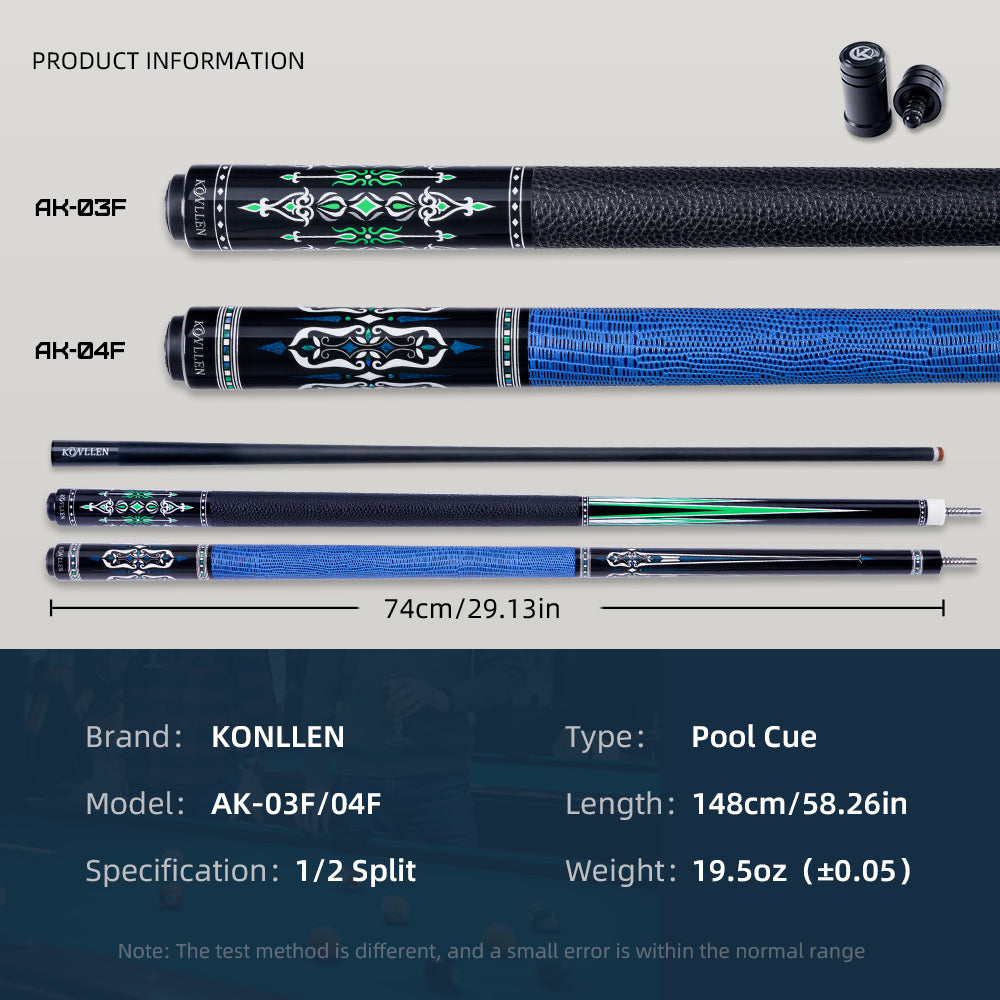 Konllen Spectra Series – Navy Sapphire Blue Pool Cue – AK-04F