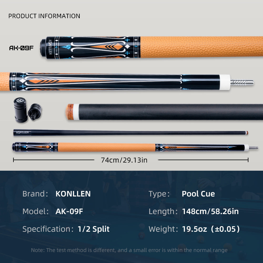 Konllen Spectra Series – Amber Yellow Pool Cue – AK-09F