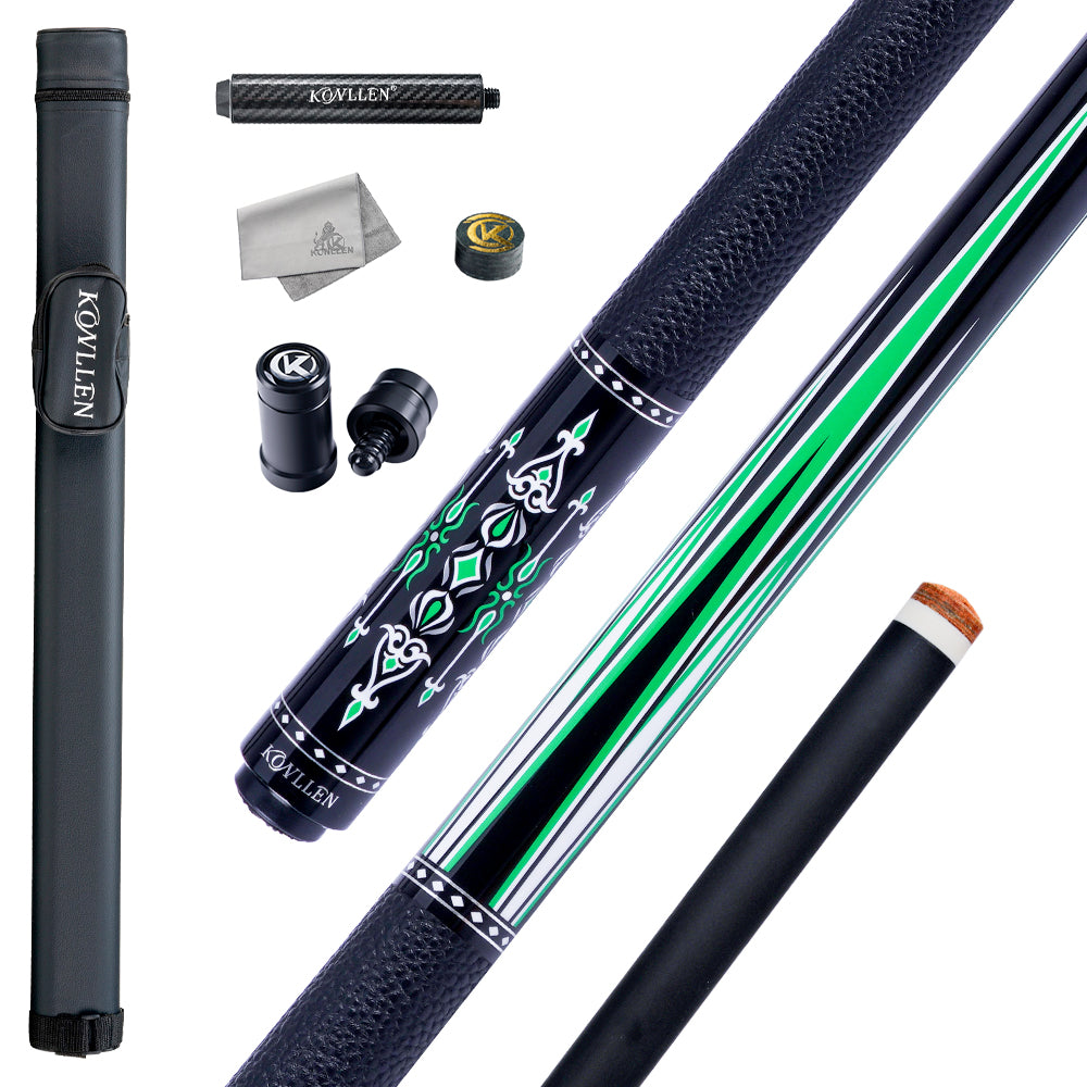 Konllen Spectra Series – Midnight Black / Granny Smith Pool Cue – AK-03F