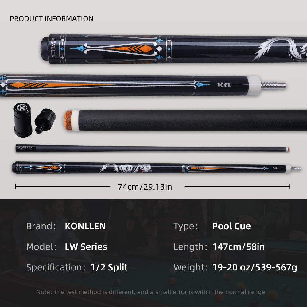 Konllen Dragon Series – Amber Gold Pool Cue – AK-10YF