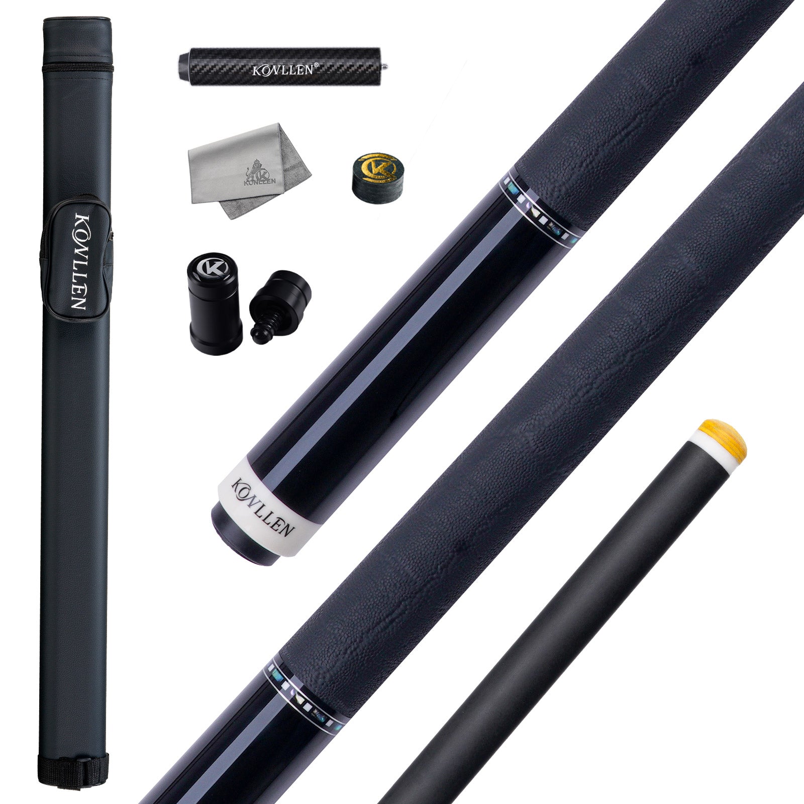 Konllen BK10-12F ( ebony ) - Abalone Shell Inlay - 11.8mm / 12.5mm