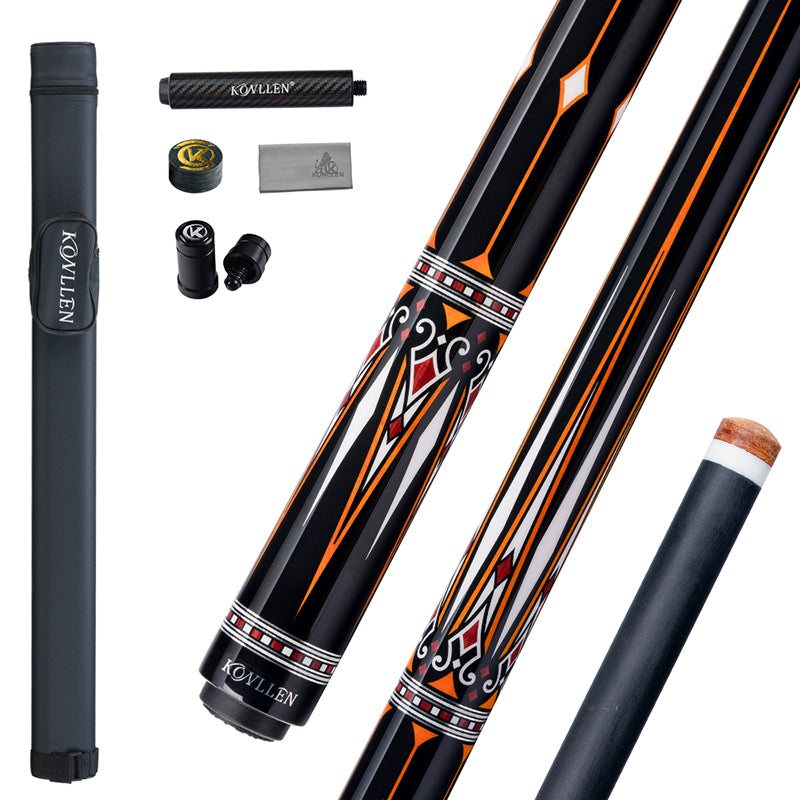 Konllen Kaleidoscope Series – Ember / No Wrap Pool Cue – AK-15F - 12.5mm