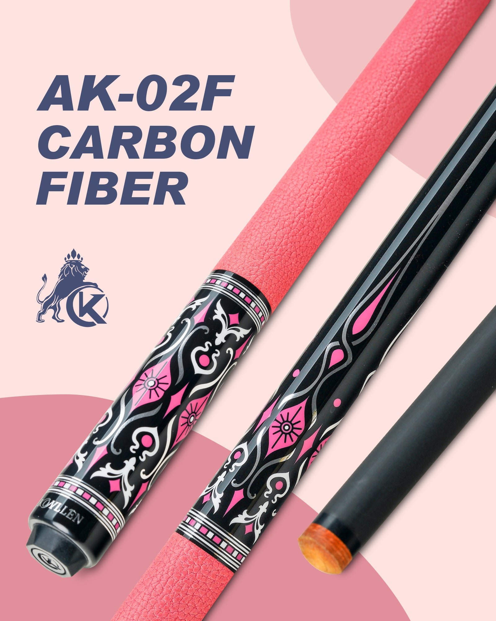 Konllen Blossom Series – Florelia / Lychee-grain Cowhide Grip Pool Cue – AK-02PF