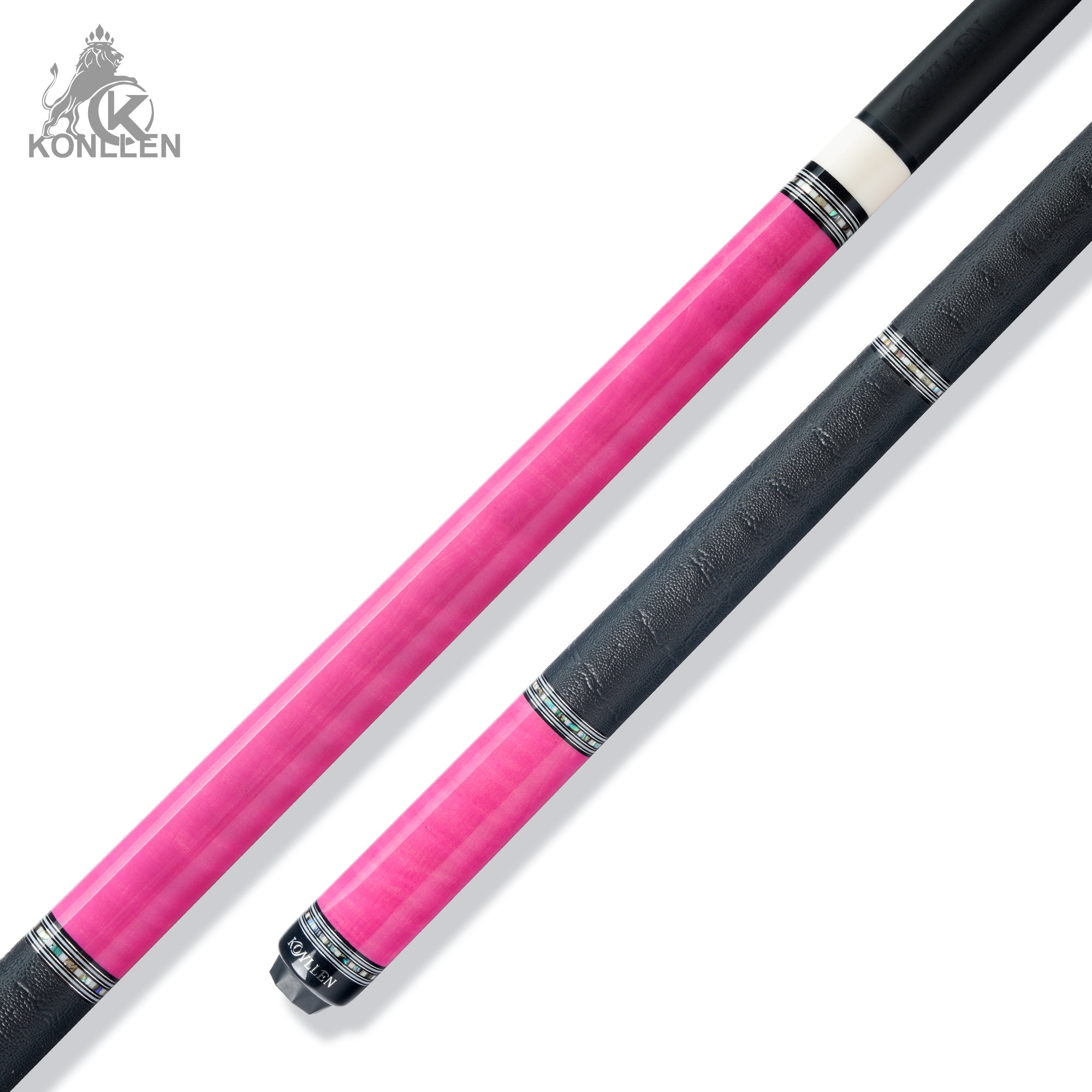 KONLLEN AXA-H1F Low Deflection Pool Cue Pink-Dyed Tigerwood Handmade Inlay