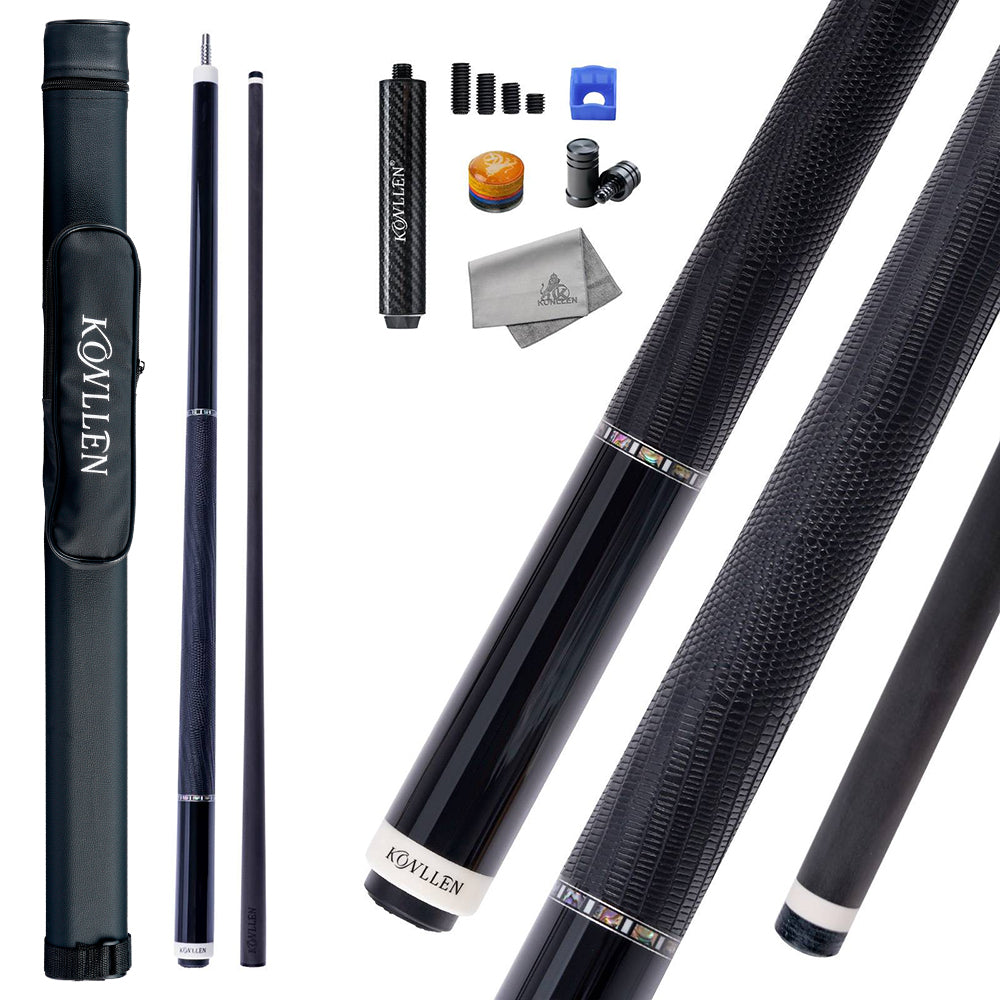 Konllen 2.0 Series BK10-12F - Ebony Abalone Shell Inlaid Butt - Lizard Grain Cowhide Wrap - 11.8mm / 12.5mm