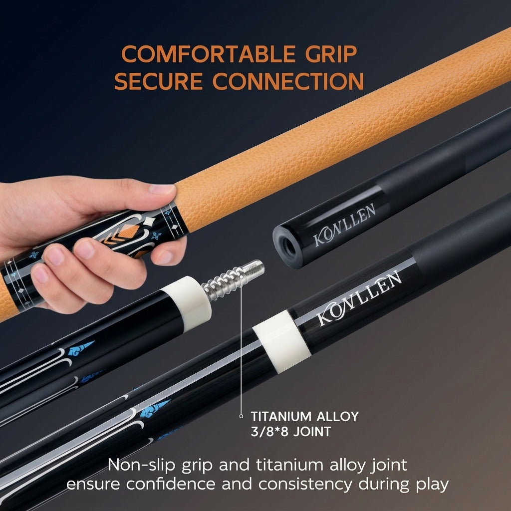 Konllen Spectra Series – Amber Yellow Pool Cue – AK-09F - 12.5mm