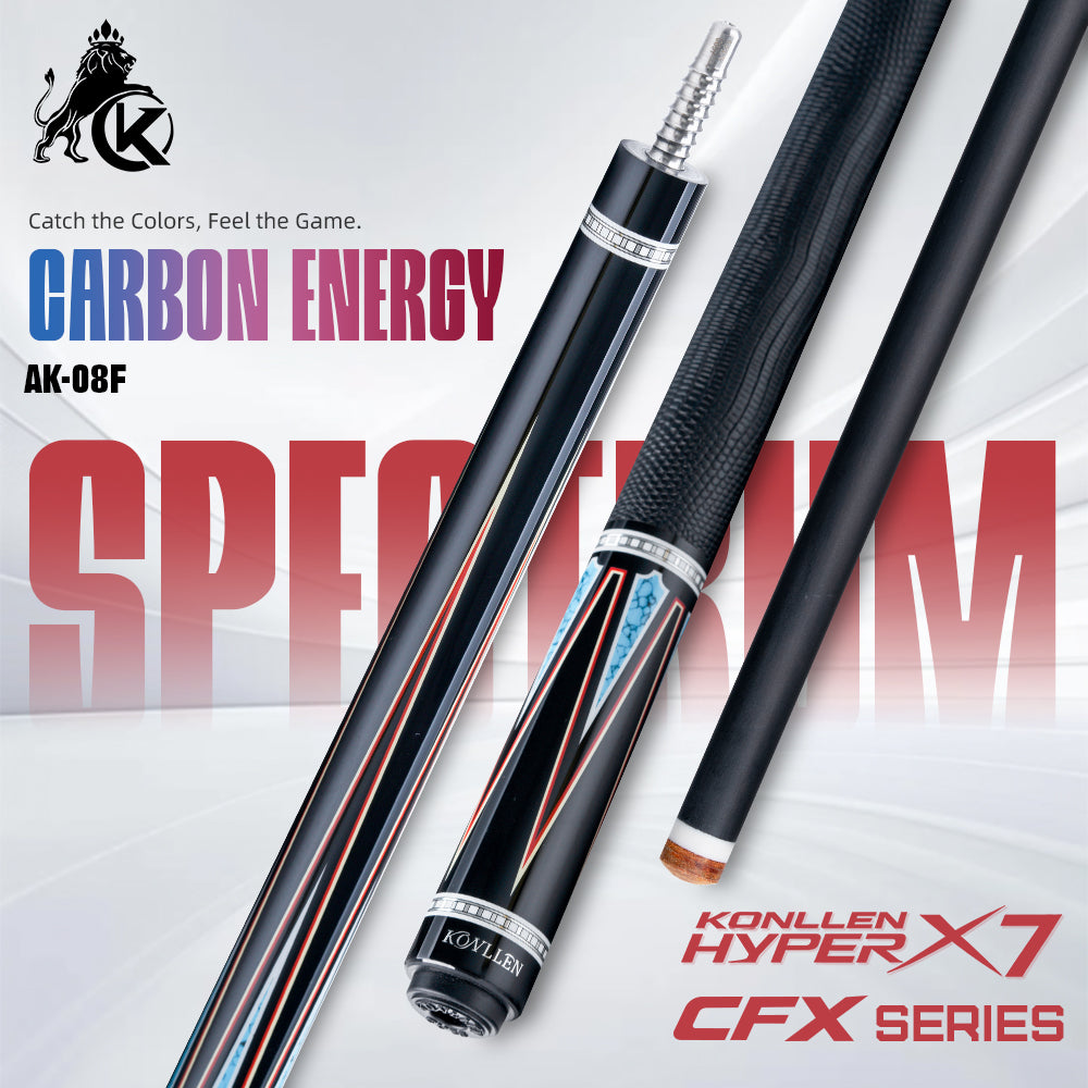 Konllen Spectra Series – Midnight Black / Celestial Blue Pool Cue – AK-08F
