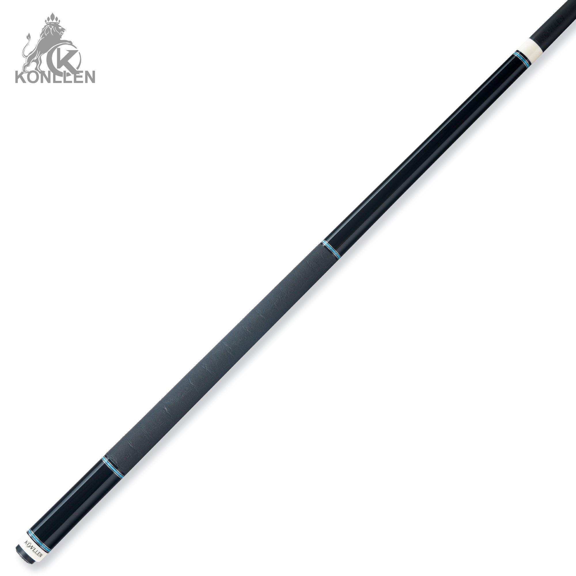 KONLLEN BK75-12Fe Low Deflection Carbon Fiber Pool Cue Ebony Handmade Inlay - Elephant Ear Pattern