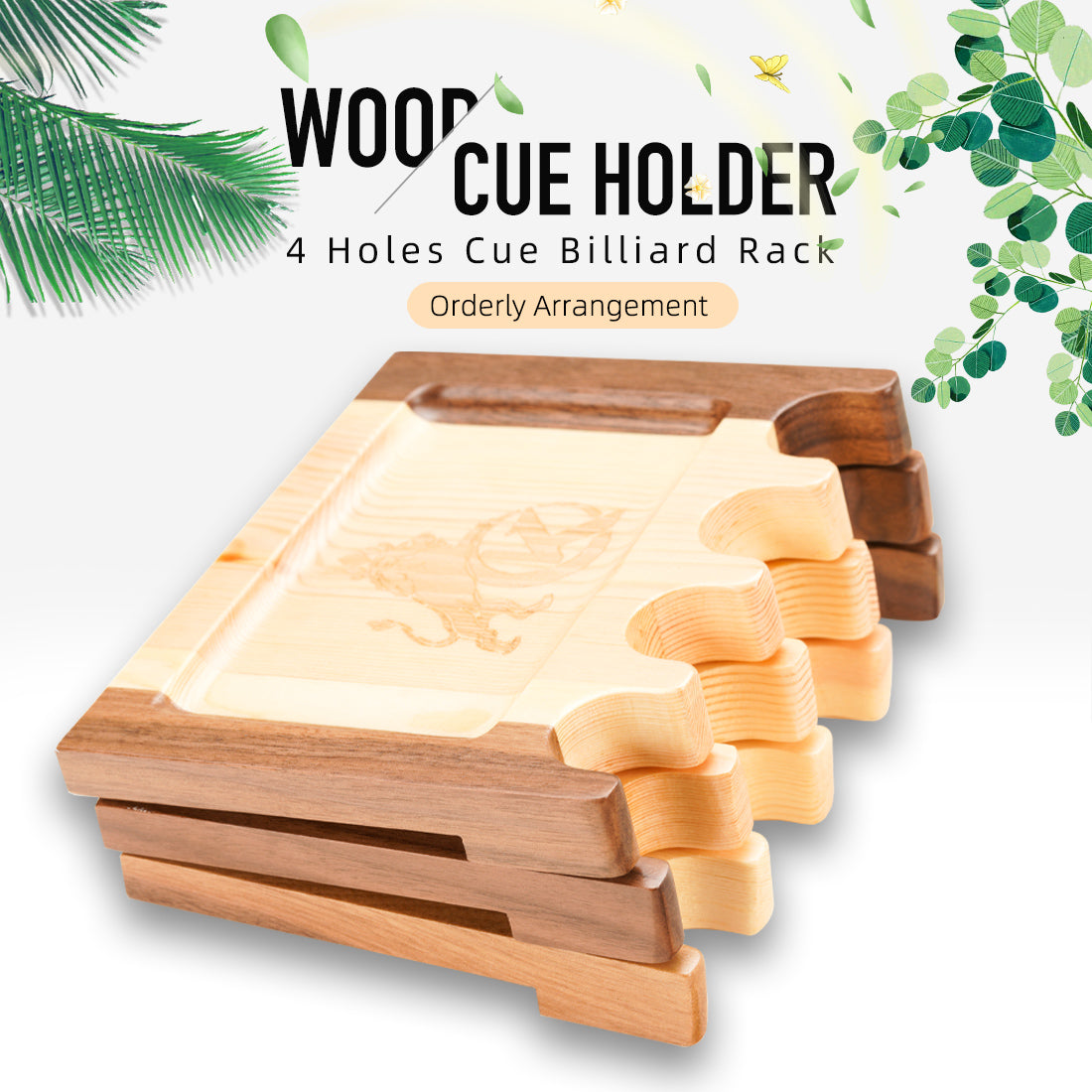 4 Löcher Holz-Cue-Halter