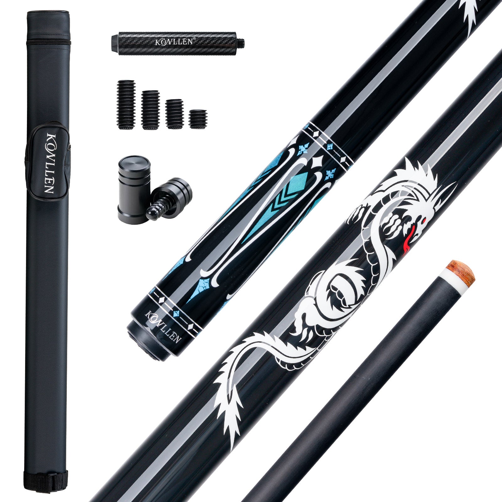 Konllen Dragon Series – Sapphire Blue Pool Cue – AK-10BF