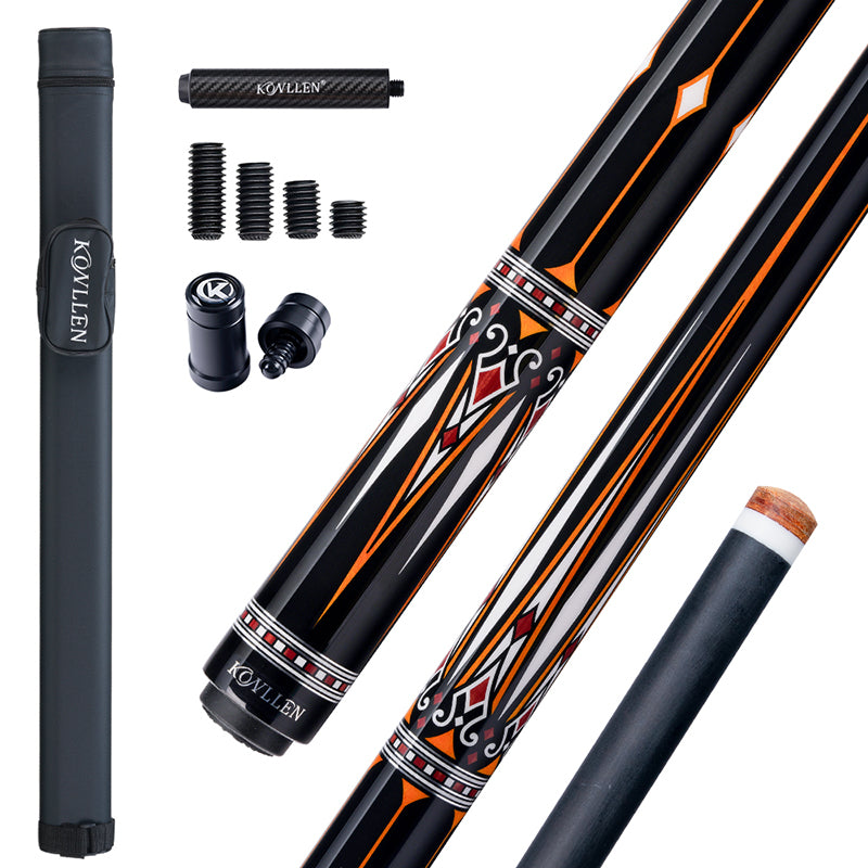 Konllen Kaleidoscope Series – Ember / No Wrap Pool Cue – AK-15F - 12.5mm