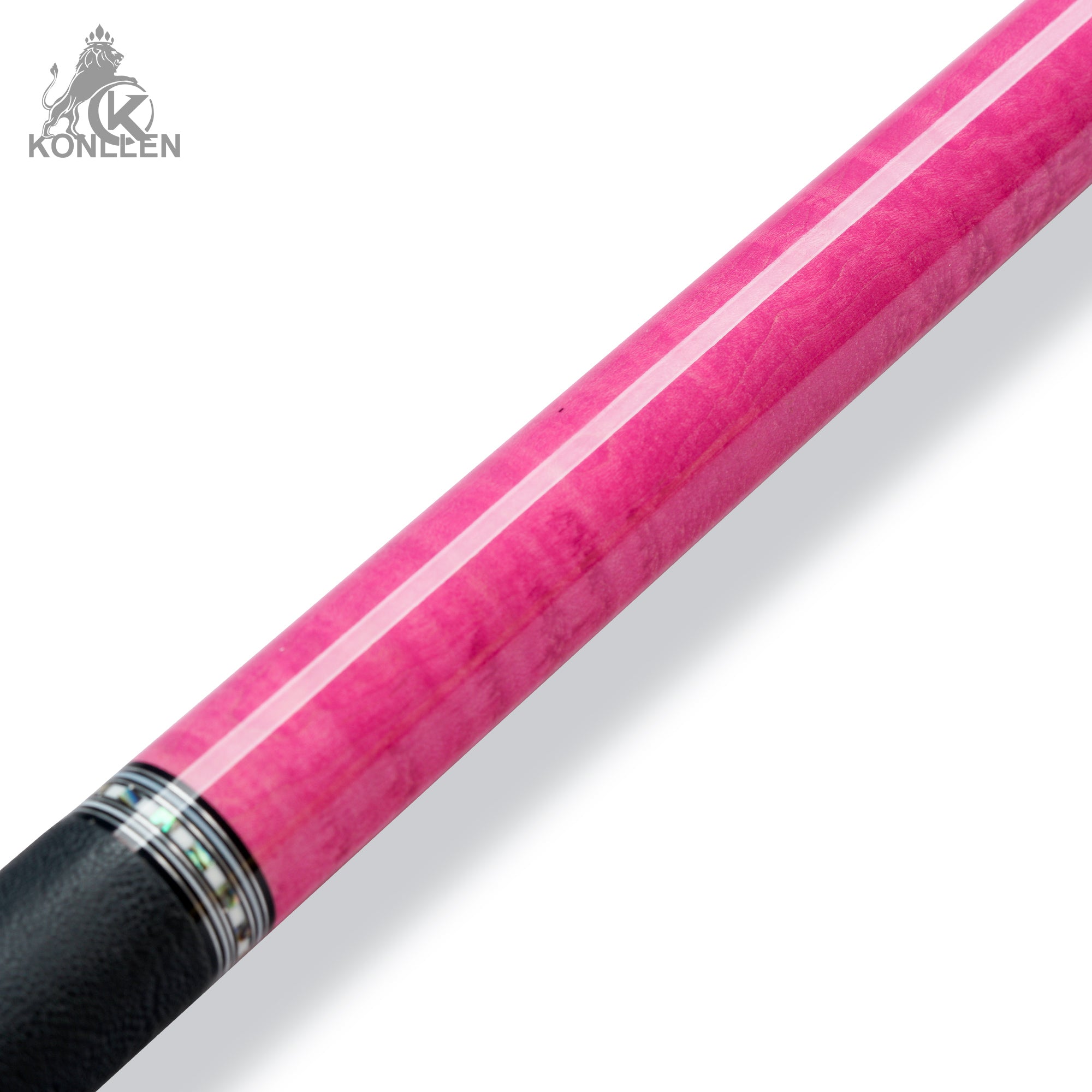 KONLLEN AXA-H1F Low Deflection Pool Cue Pink-Dyed Tigerwood Handmade Inlay