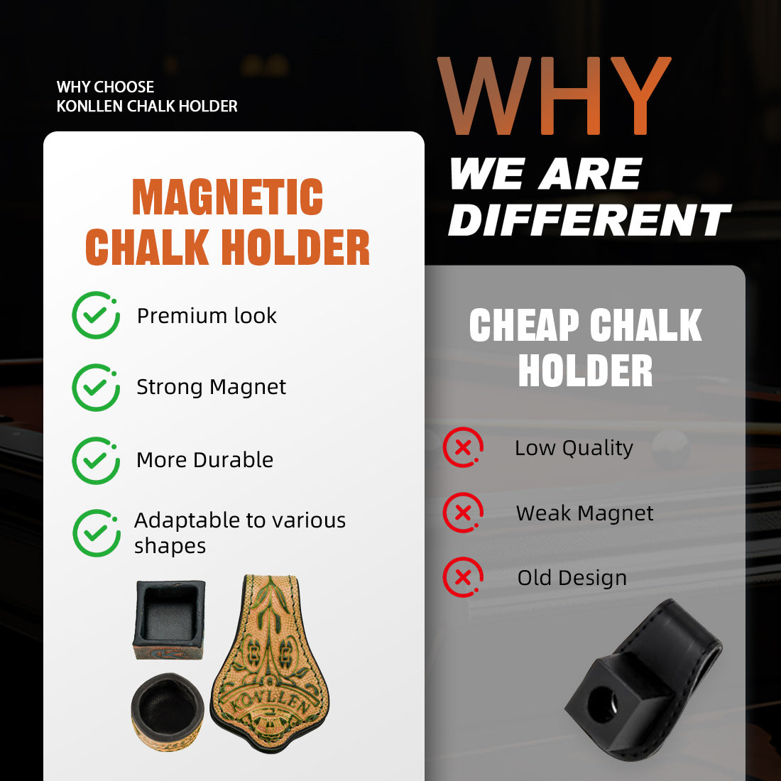 Hộp đựng phấn bằng da (hình vuông tròn)