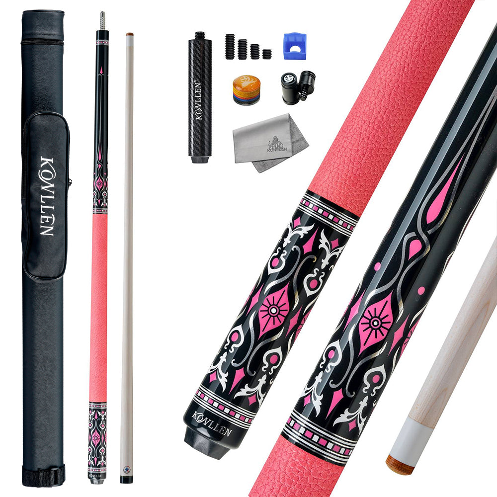 Konllen Blossom Series – Florelia / Lychee-grain Cowhide Grip Pool Cue – AK-02PF