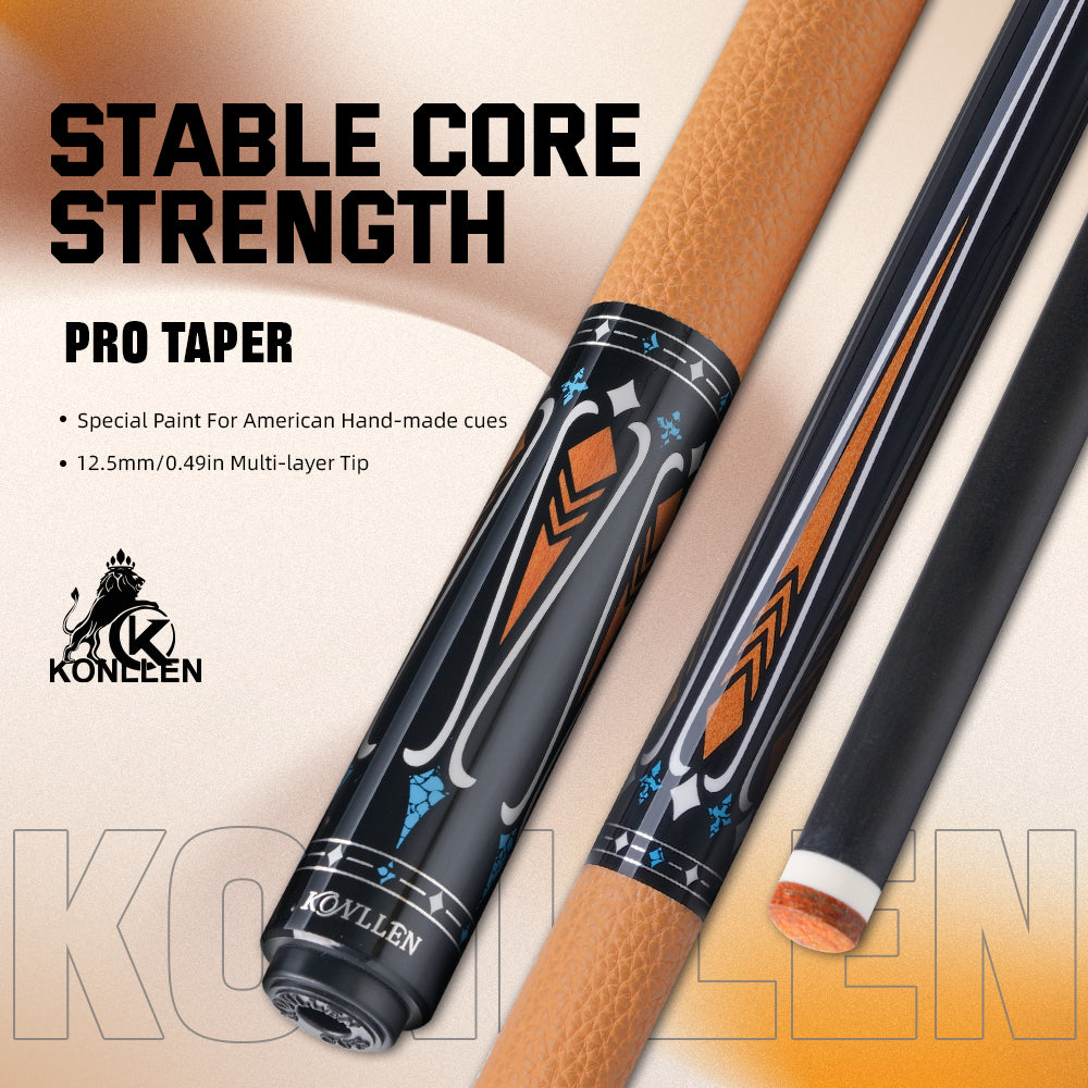 Konllen Spectra Series – Amber Yellow Pool Cue – AK-09F - 12.5mm