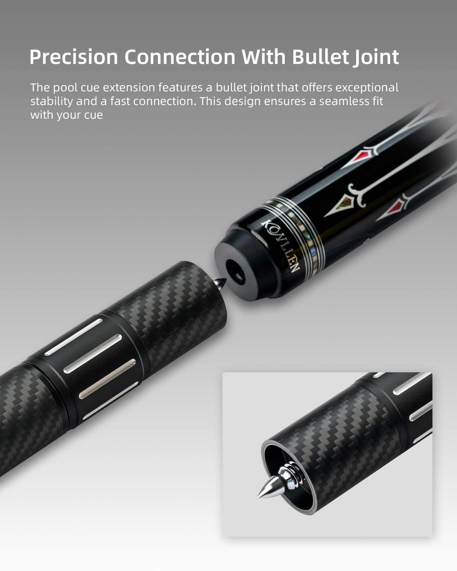 Matte Retractable Extension Bullet Joint