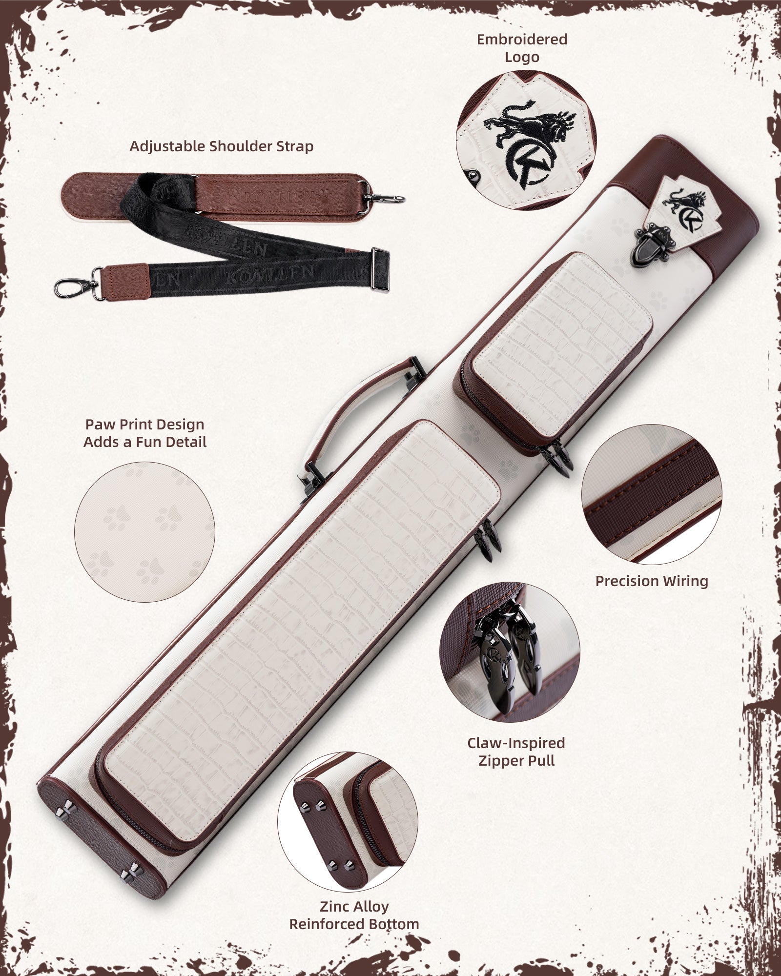 VintageLine Series 2x4 Pool Cue Case – 2 Butts & 4 Shafts