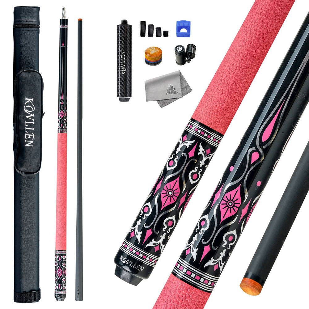 Konllen Blossom Series – Florelia / Lychee-grain Cowhide Grip Pool Cue – AK-02PF