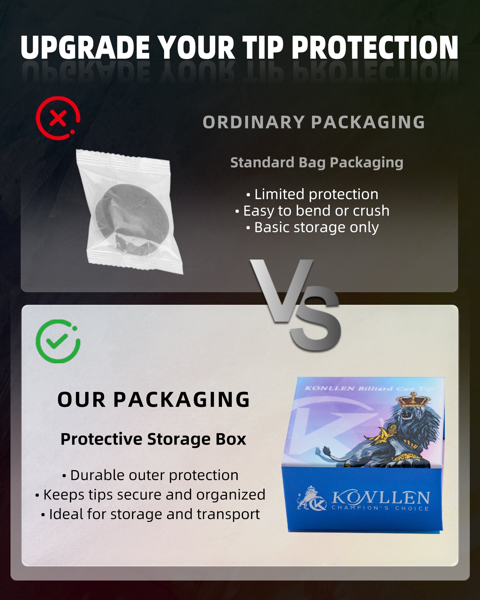 KONLLEN 9 Layers Rainbow Tip With Clear