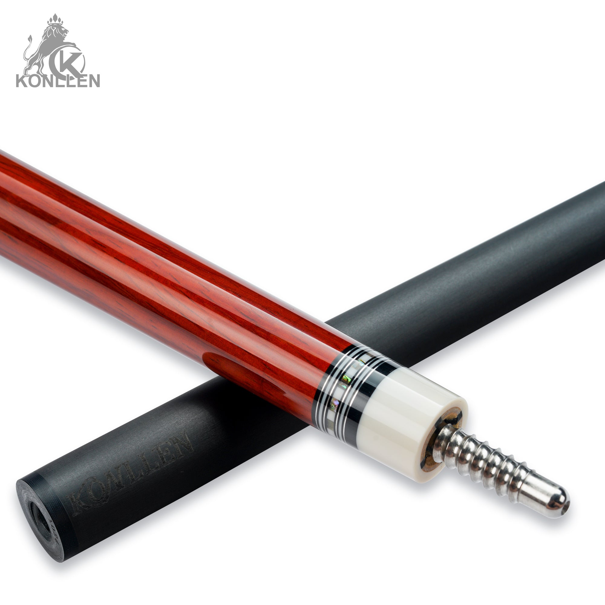 KONLLEN AXA-R2F Low Deflection Pool Cue Redrose Wood Handmade Inlay