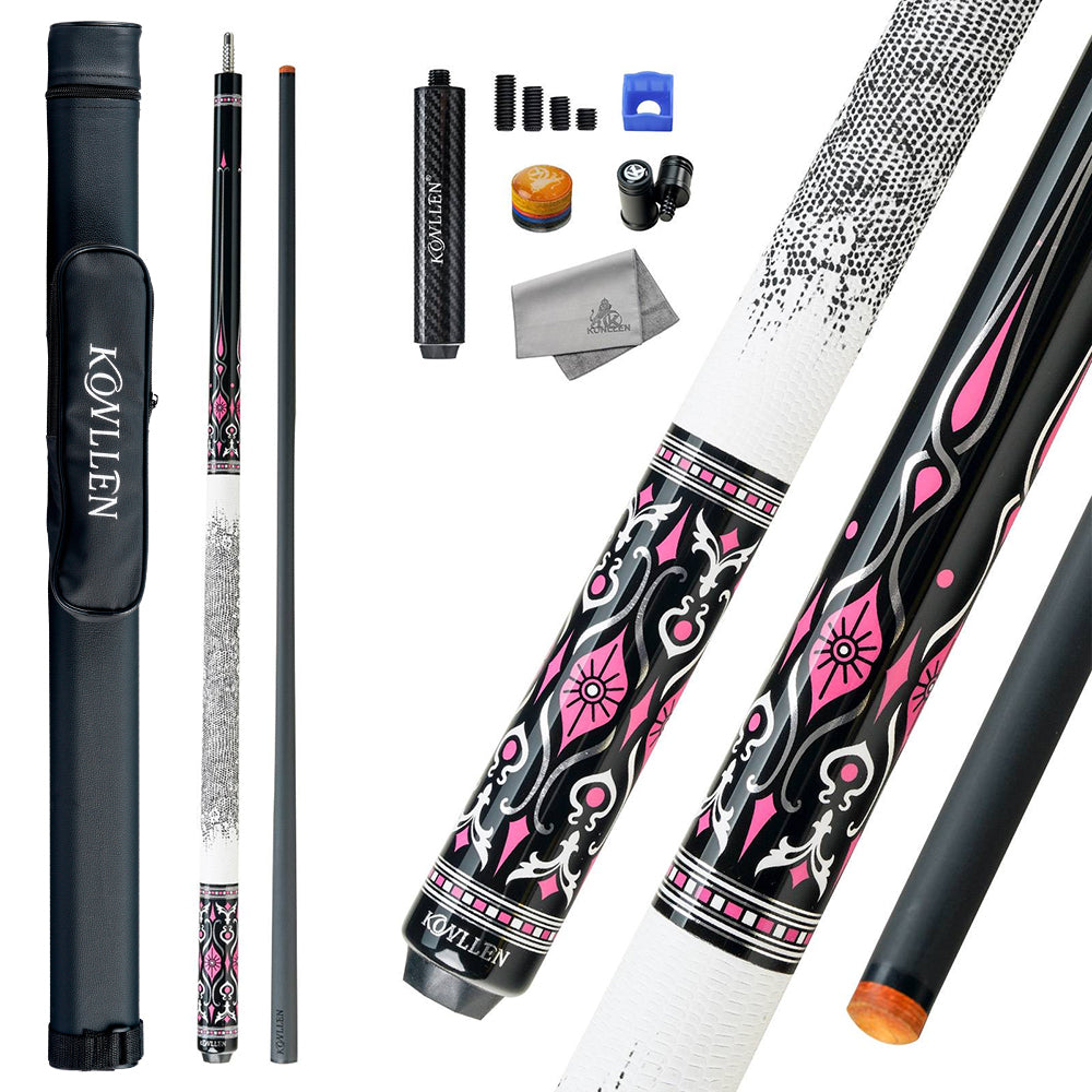 Konllen Blossom Series – Florelia / Lizard-grain Cowhide Grip Pool Cue – AK-02WF