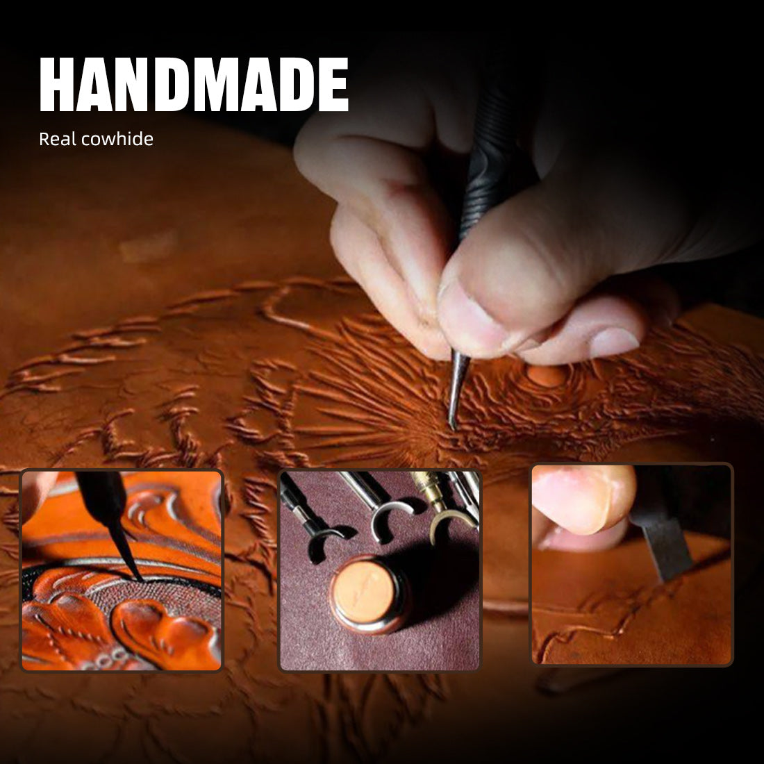 Hộp đựng phấn bằng da (hình vuông tròn)