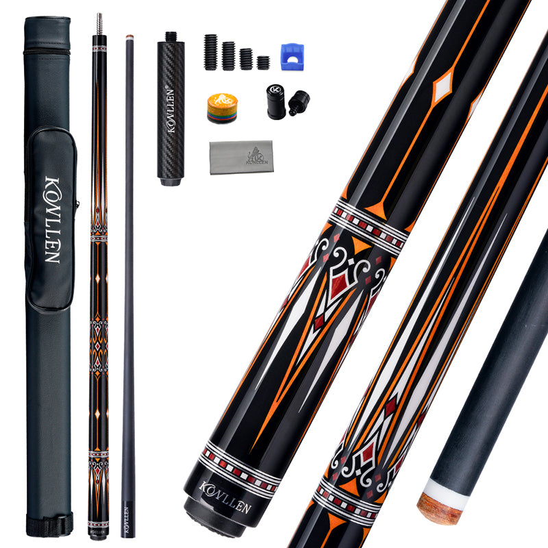 Konllen Kaleidoscope Series – Ember / No Wrap Pool Cue – AK-15F - 12.5mm