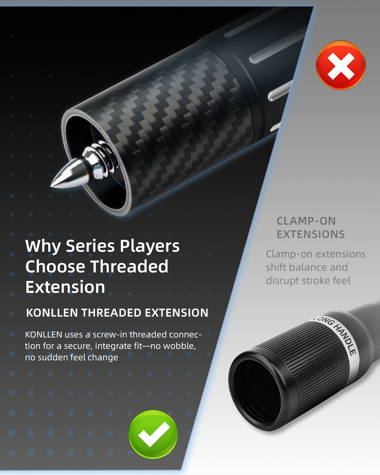 Matte Retractable Extension Bullet Joint