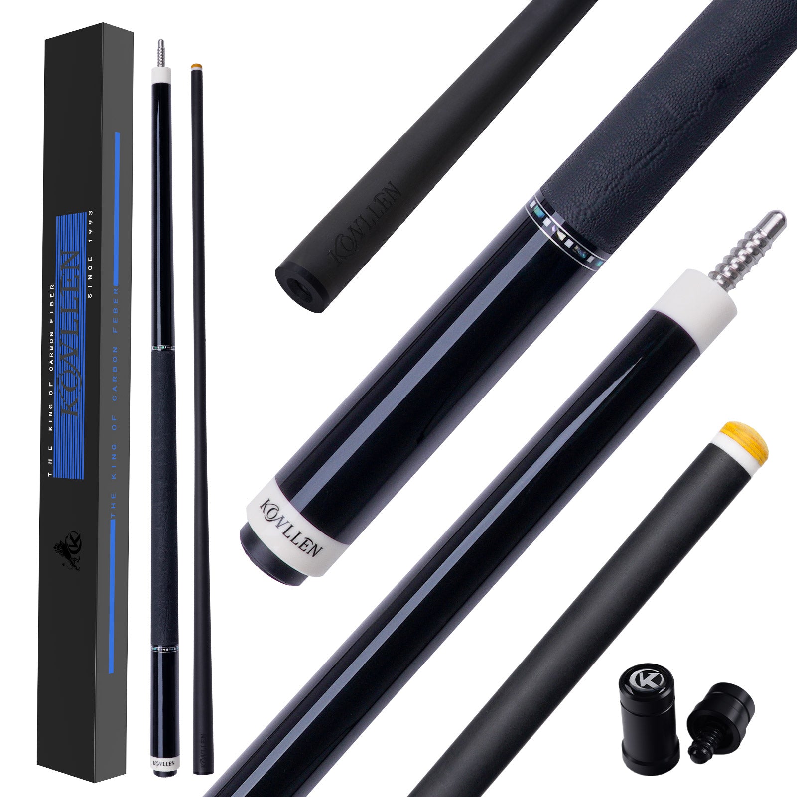 Konllen BK10-12F ( ebony ) - Abalone Shell Inlay - 11.8mm / 12.5mm