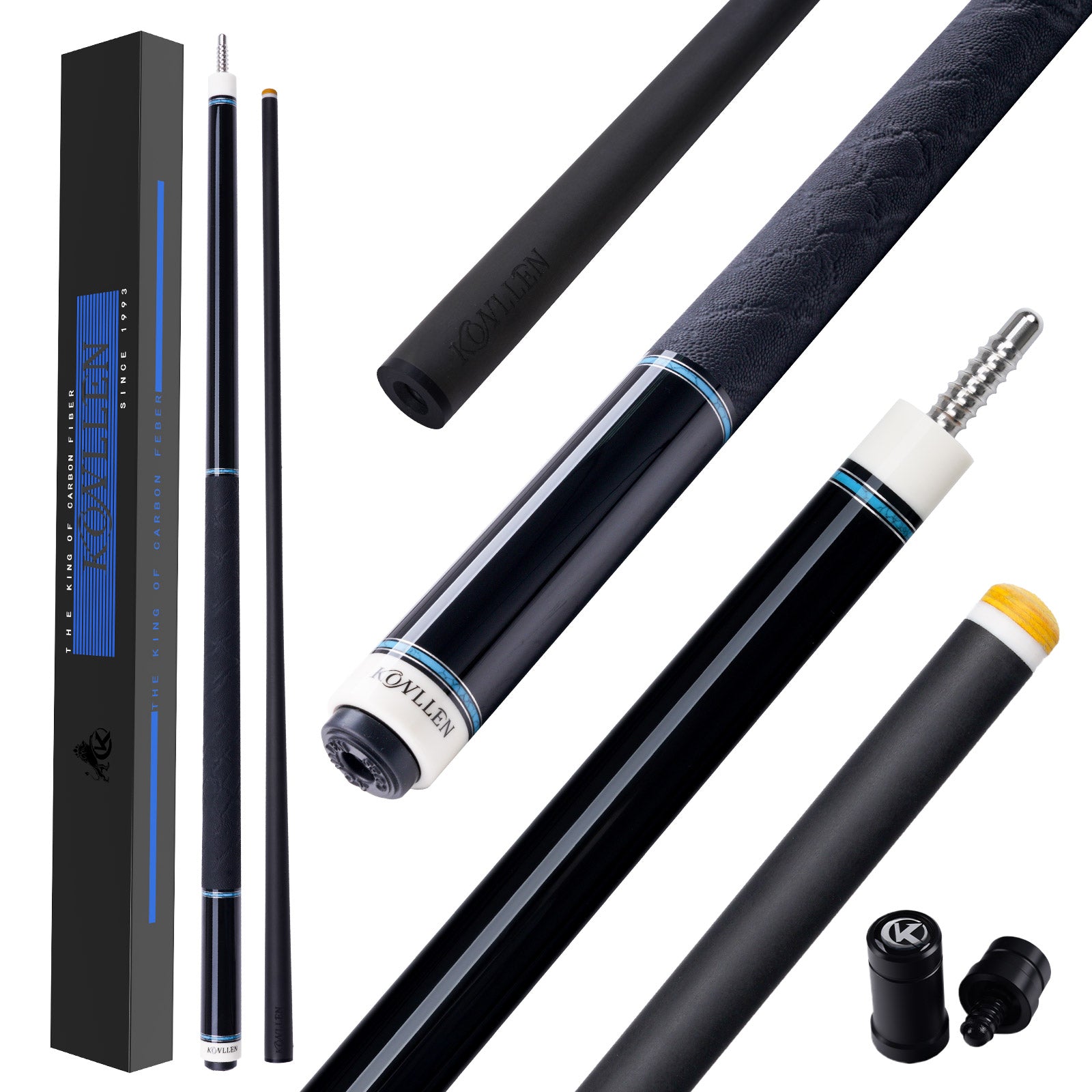 KONLLEN BK75-12F ( ebony ) - Blue Turquoise Inlay - 11.8mm / 12.5mm