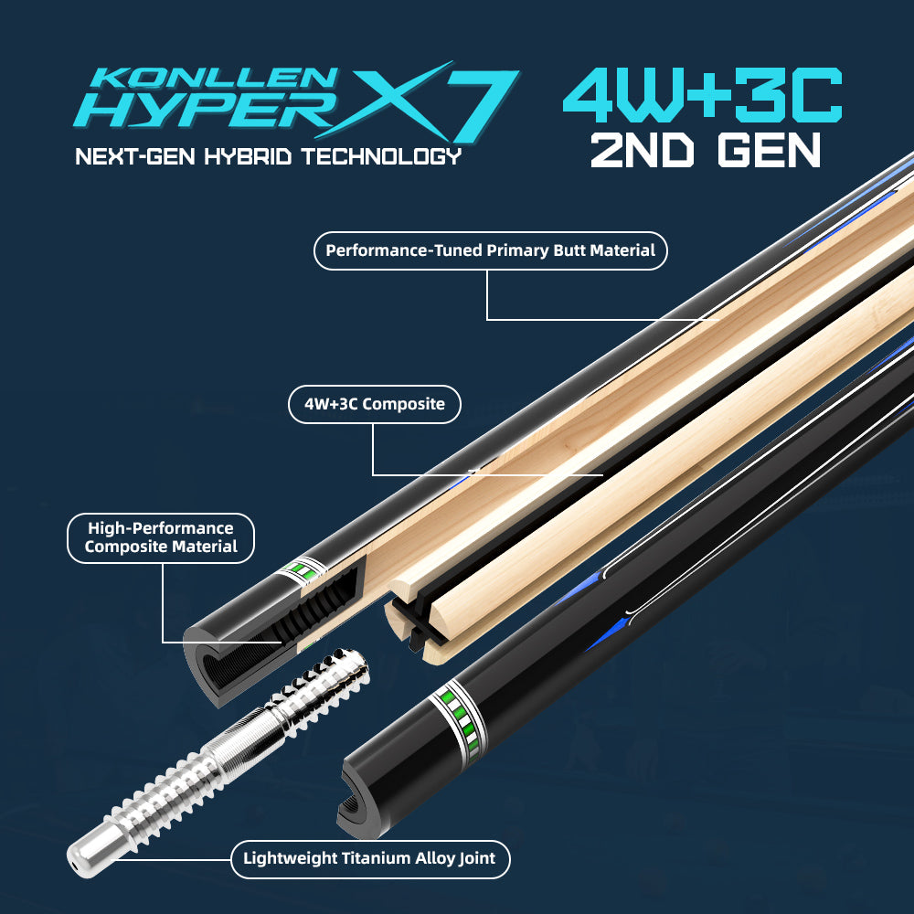Konllen Spectra Series – Navy Sapphire Blue Pool Cue – AK-04F