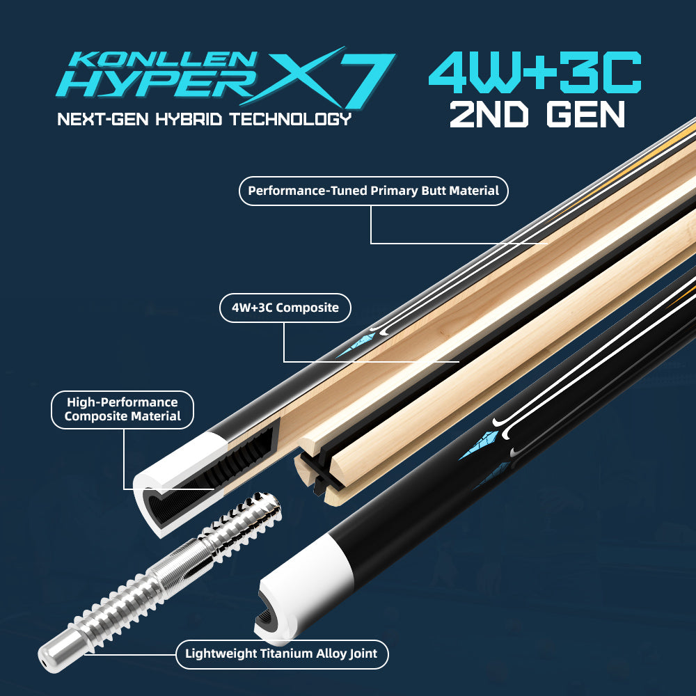 Konllen Spectra Series – Amber Yellow Pool Cue – AK-09F