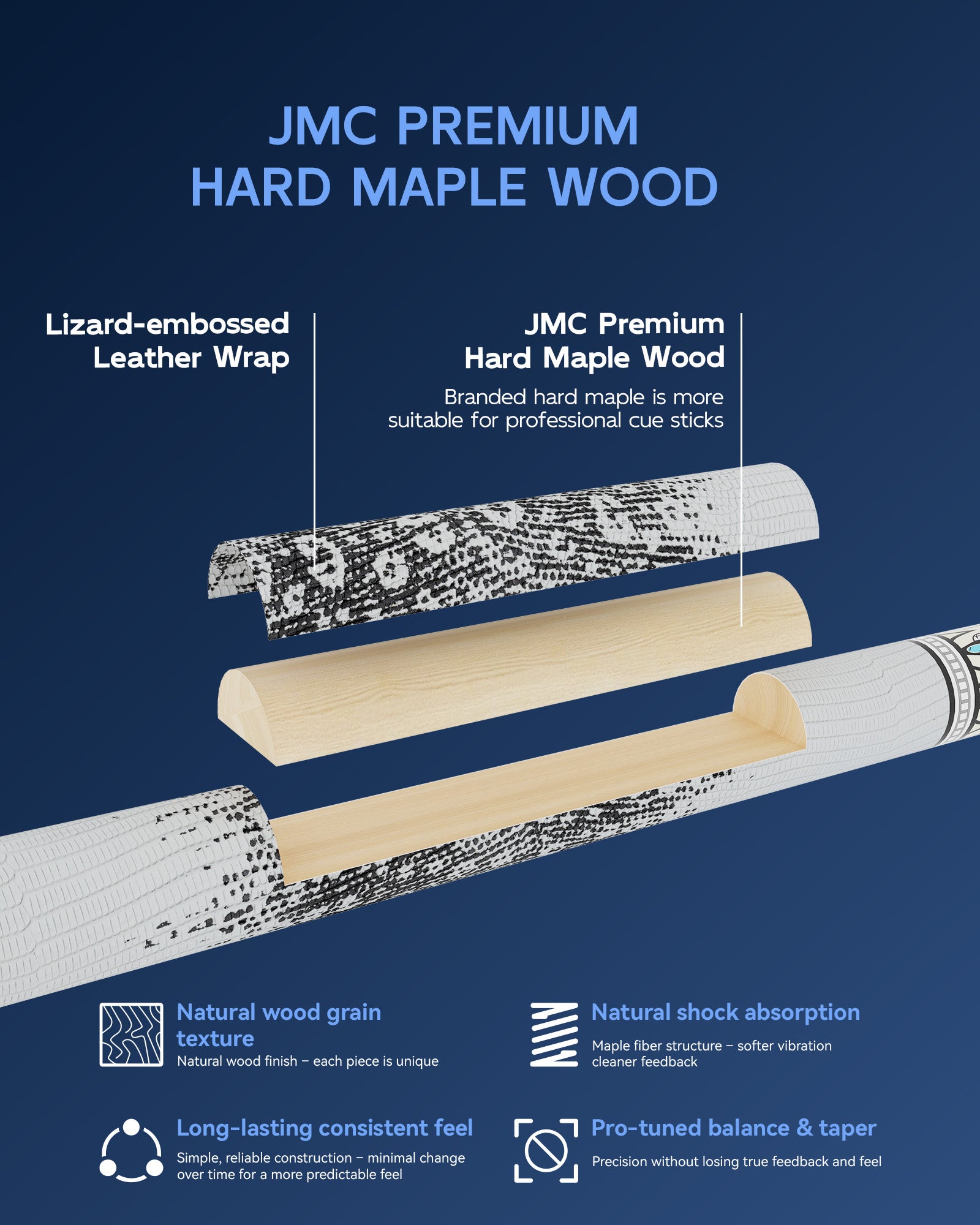 Konllen Snow Leopard Series 2 Pool Cue – AK-D2 - 10.5mm / 11.5mm /12.2mm
