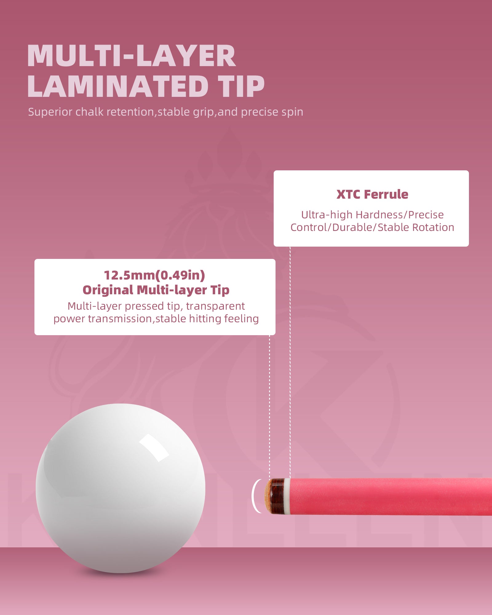 Konllen Blossom Series – Clover / Elephant Ear Pattern Cowhide Grip Pool Cue – AK-P3W