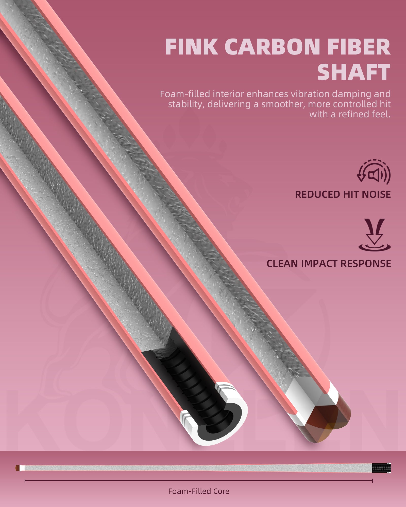 Konllen Blossom Series – Clover / Elephant Ear Pattern Cowhide Grip Pool Cue – AK-P3W