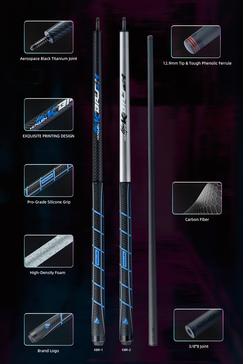 Konllen AK-KBR Break Cue